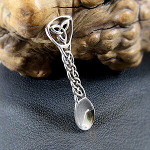 Solid 925 Sterling Silver Celtic Miniature Salt Spoon - Pagan Altar Tool